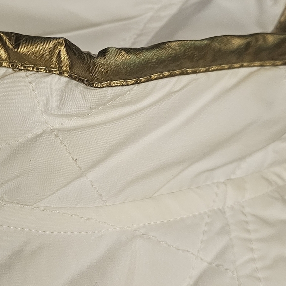 Lauren by Ralph Lauren Metallic gold white Reversible Quilted Vest size L - Picture 14 of 16